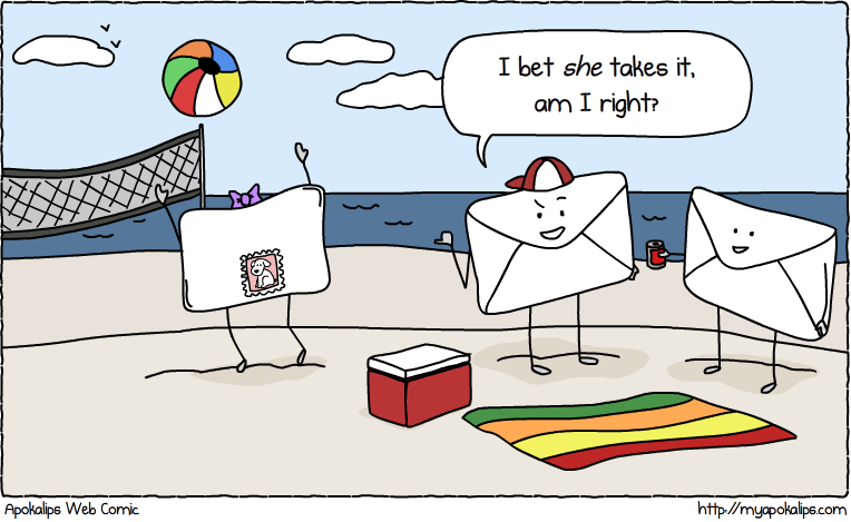 I thought of like 3 other comics related to envelopes today. All of them equally great. I may draw them up for an envelope themed week haha