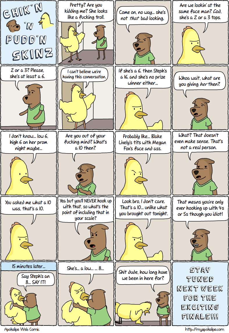 For those who hate this strip (lol) there's one more so can it, yo. Secondly, I think my foray into story-arc strips may be over. These take so damn long to make. 